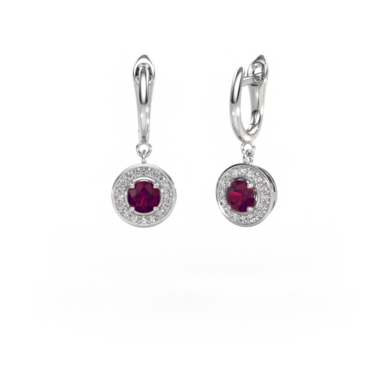 Image of Drop earrings Ninette 1 950 platinum Rhodolite 5 mm
