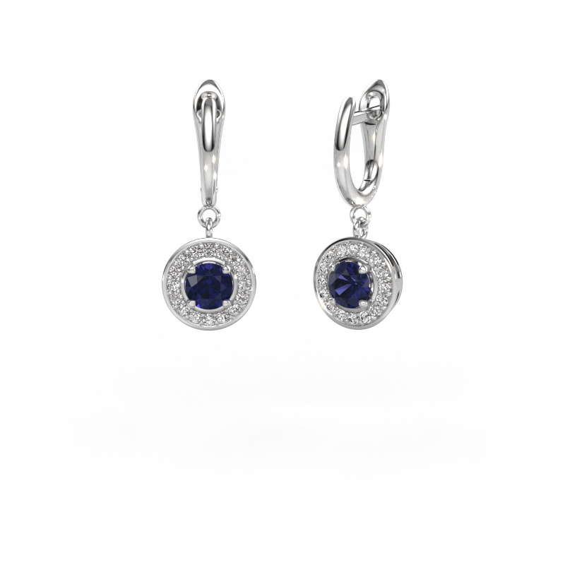 Image of Drop earrings Ninette 1 950 platinum Sapphire 5 mm