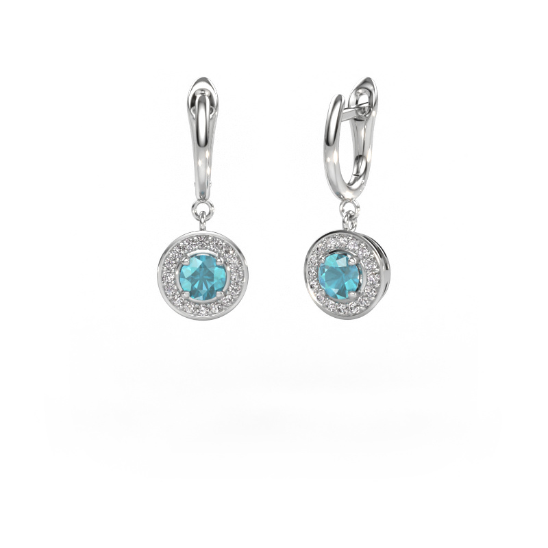 Image of Drop earrings Ninette 1 950 platinum Blue topaz 5 mm