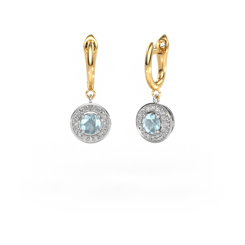 Image of Drop earrings Ninette 1 585 white gold Aquamarine 5 mm