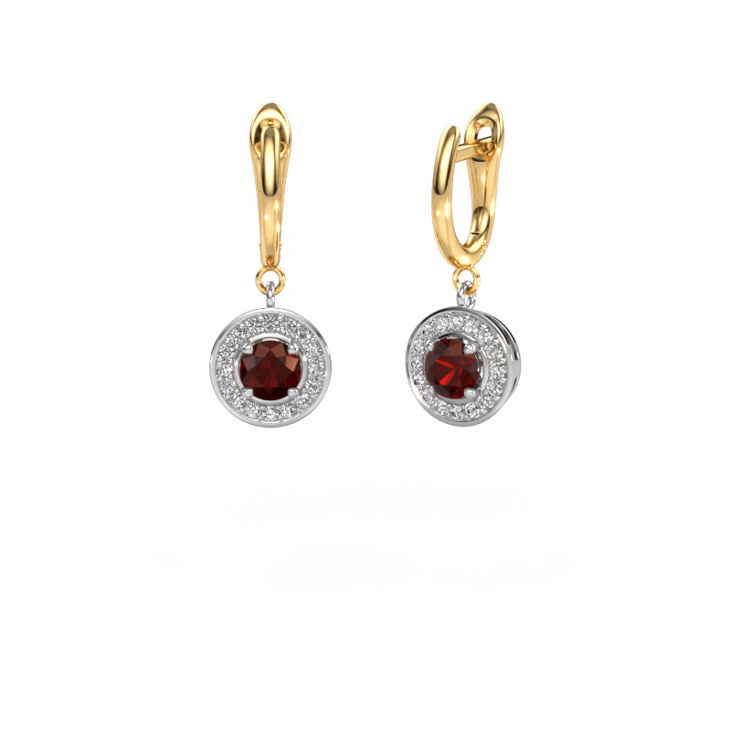 Image of Drop earrings Ninette 1 585 white gold Garnet 5 mm