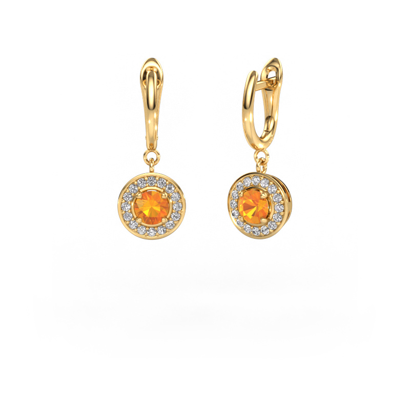 Image of Drop earrings Ninette 1 585 gold Citrin 5 mm