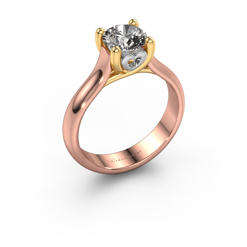 Image of Engagement ring Nisa 585 rose gold Diamond 1.00 crt