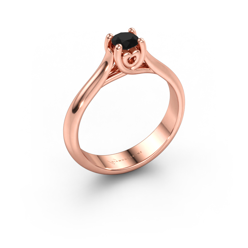 Bild av Förlovningsring Nisa 585 roséguld Svart diamant 0.36 crt