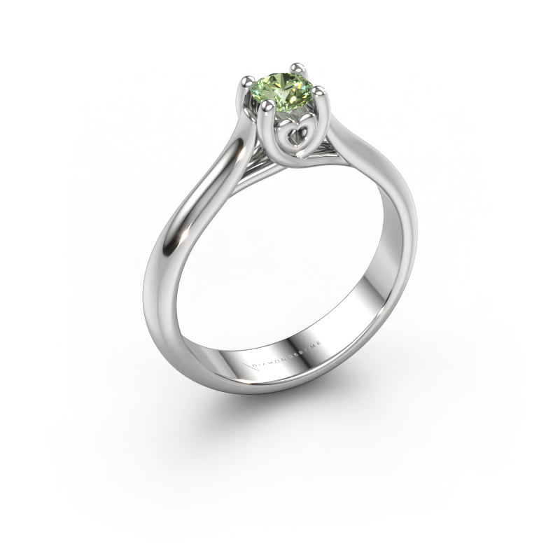 Image of Engagement ring Nisa 950 platinum Green lab grown diamond 4.2 mm
