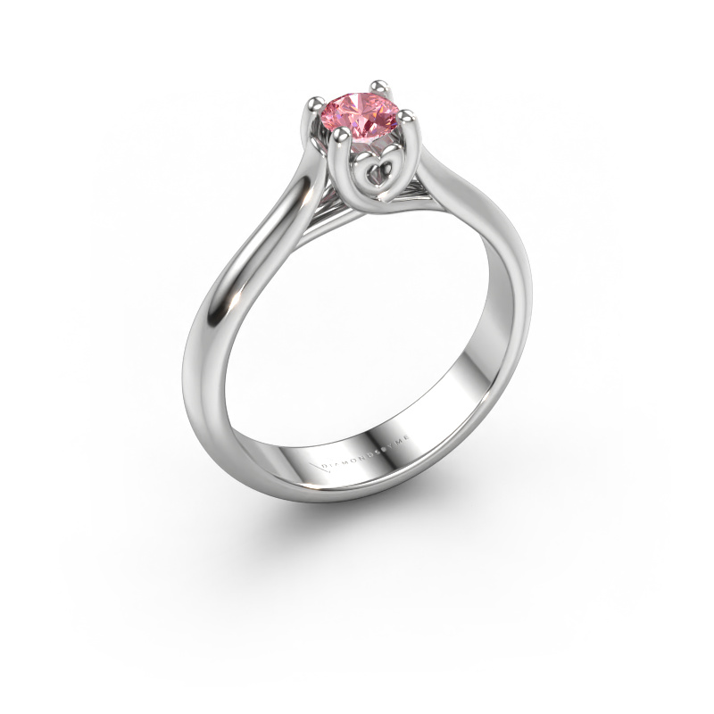 Image of Engagement ring Nisa 950 platinum Pink lab grown diamond 4.2 mm