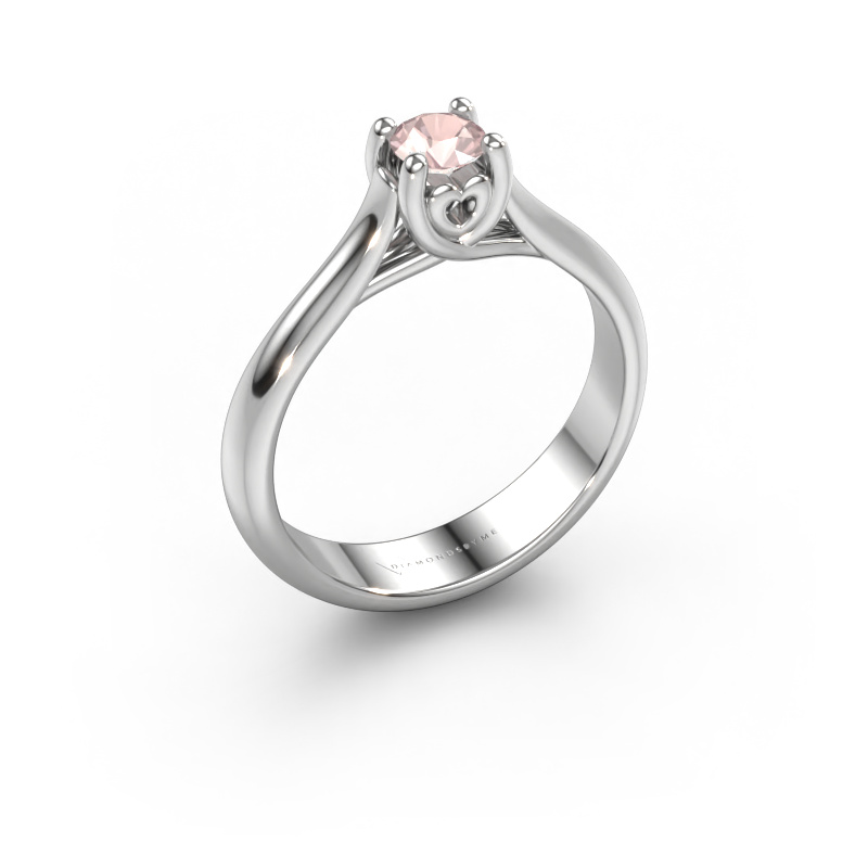 Image of Engagement ring Nisa 950 platinum Morganite champagne 4.2 mm