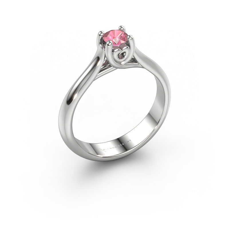 Image of Engagement ring Nisa 950 platinum Tourmaline pink 4.2 mm