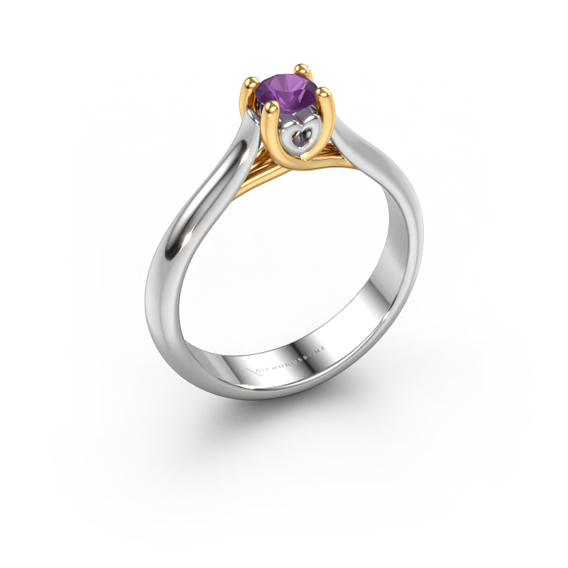 Image of Engagement ring Nisa 585 white gold Amethyst 4.2 mm