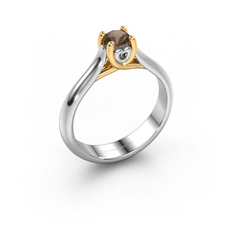 Bild von Verlobungsring Nisa 585 Weißgold Rauchquarz 4.2 mm