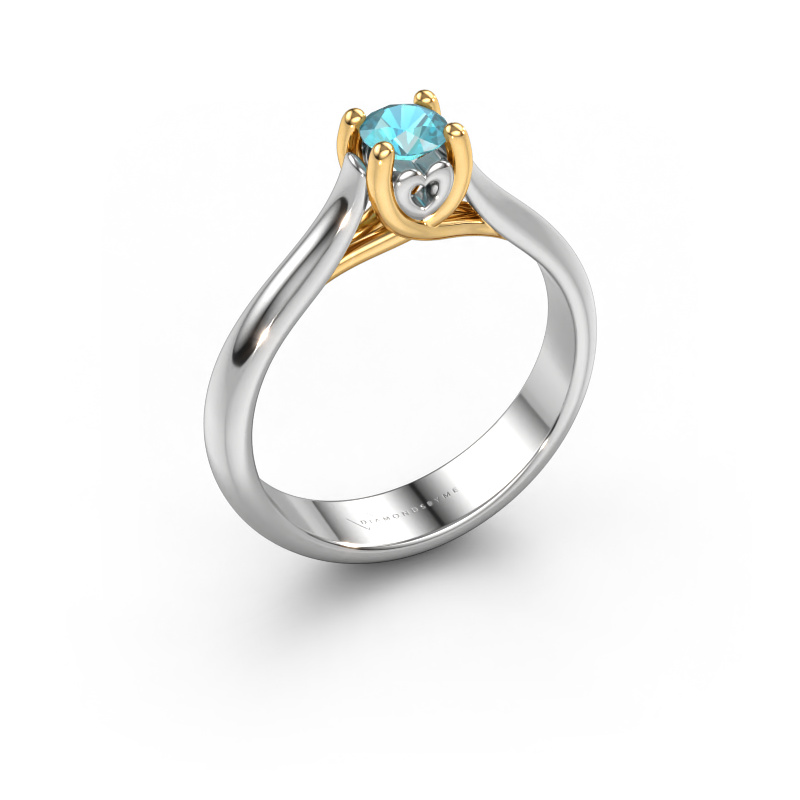 Bild von Verlobungsring Nisa 585 Weißgold Blau Topas 4.2 mm