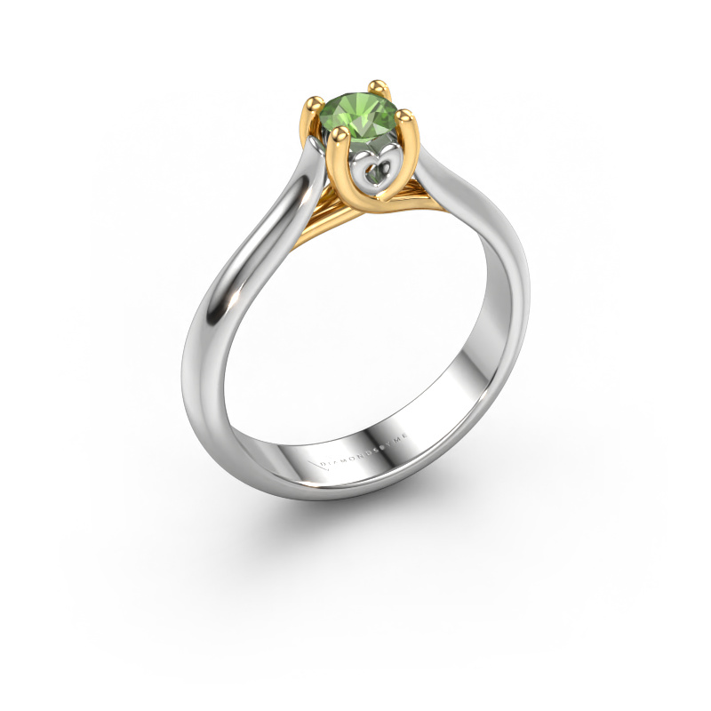 Image of Engagement ring Nisa 585 white gold Tourmaline green 4.2 mm