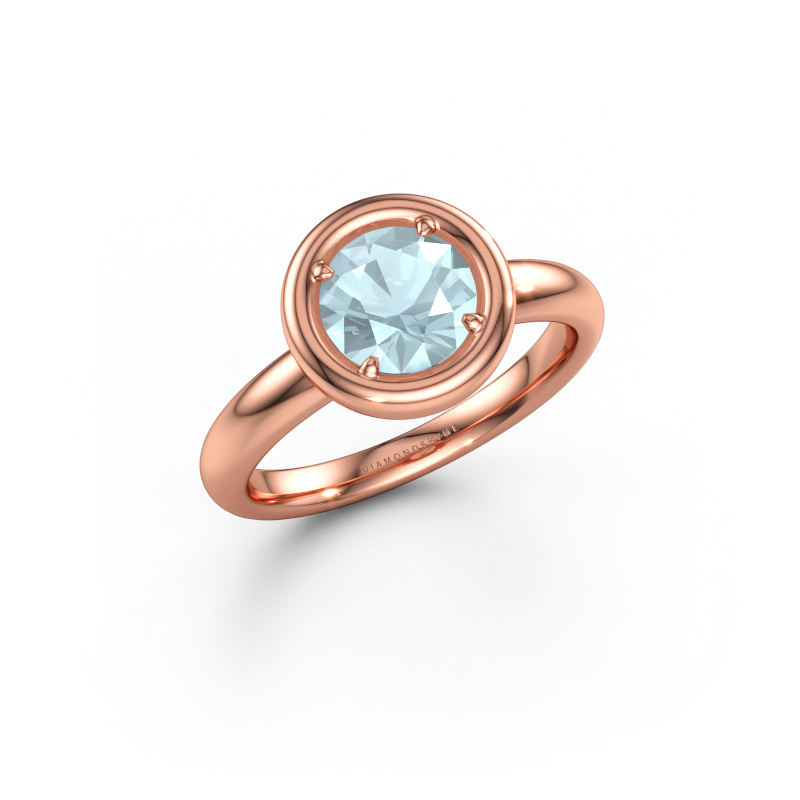 Immagine di Anello di fidanzamento Noa RND 585 oro rosa Acquamarina 6.8 mm