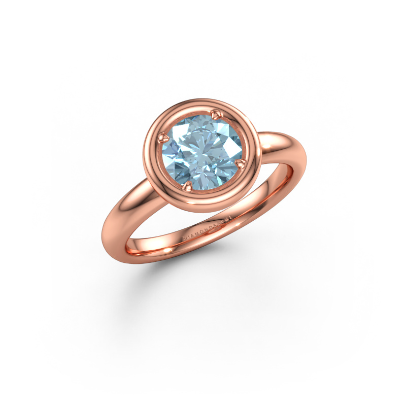 Immagine di Anello di fidanzamento Noa RND 585 oro rosa Diamante lab grown blu 6.8 mm