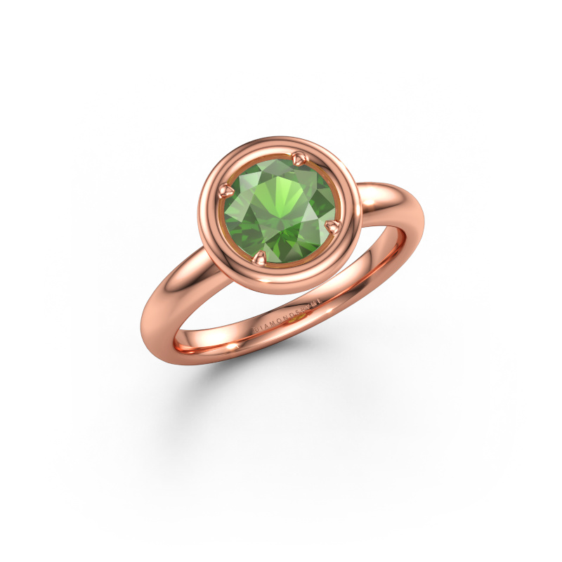 Immagine di Anello di fidanzamento Noa RND 585 oro rosa Tormalina verde 6.8 mm