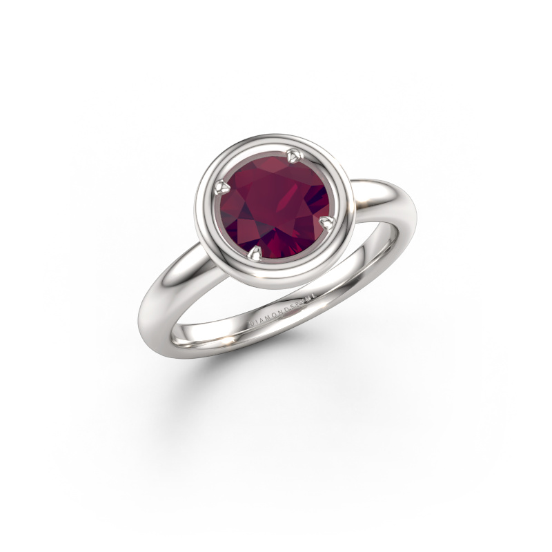 Image de Bague de fiançailles Noa RND 950 platine Rhodolite 6.8 mm