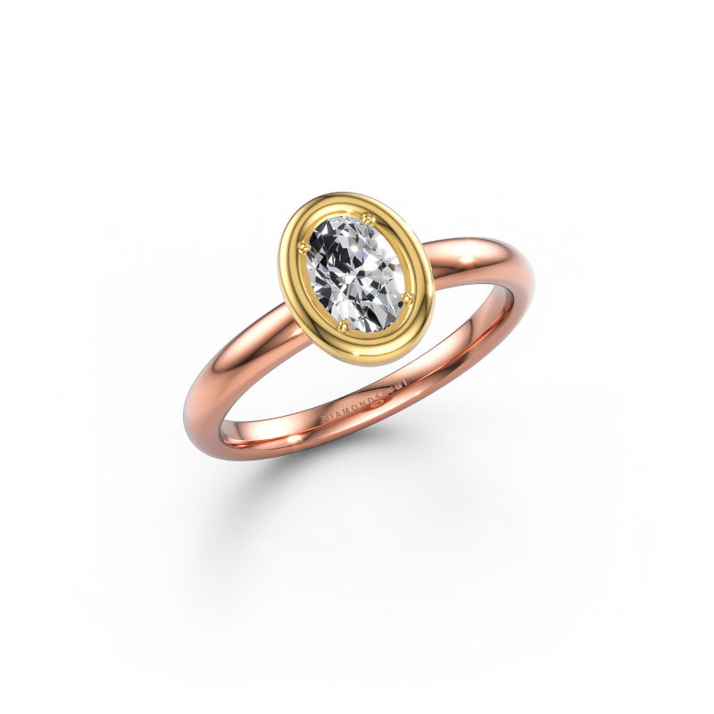 Image of Engagement ring Noa OVL 585 rose gold Lab-grown diamond 0.60 crt