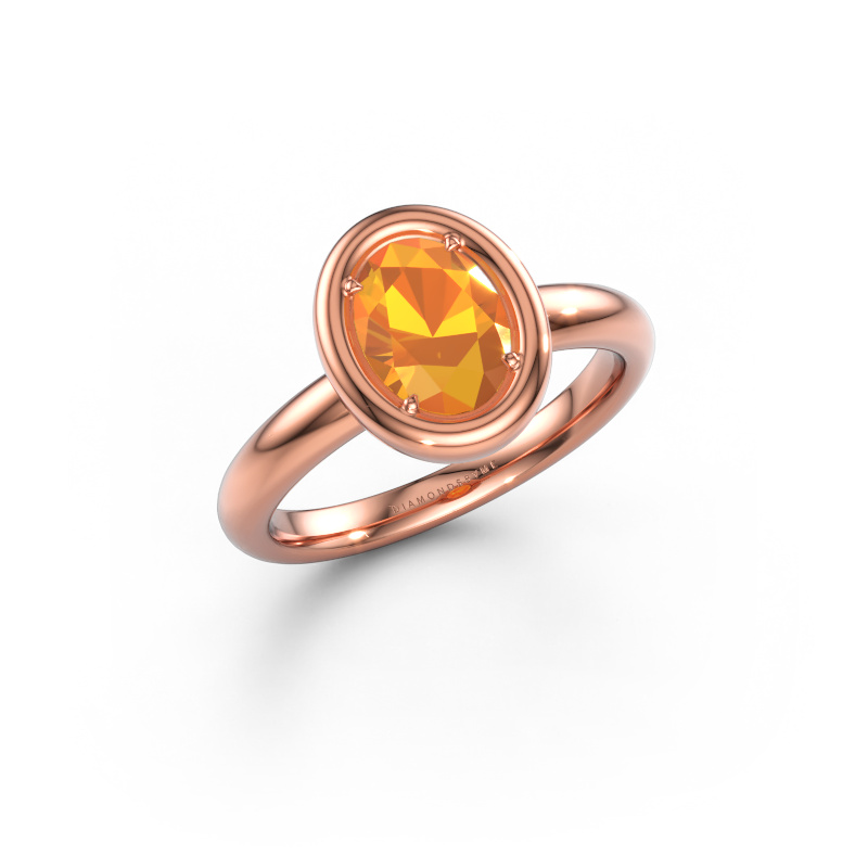 Bild av Förlovningsring Noa OVL 585 roséguld Citrin 8x6 mm