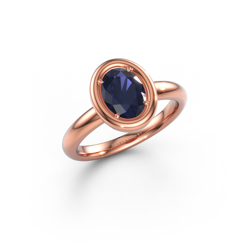 Bild av Förlovningsring Noa OVL 585 roséguld Safir 8x6 mm