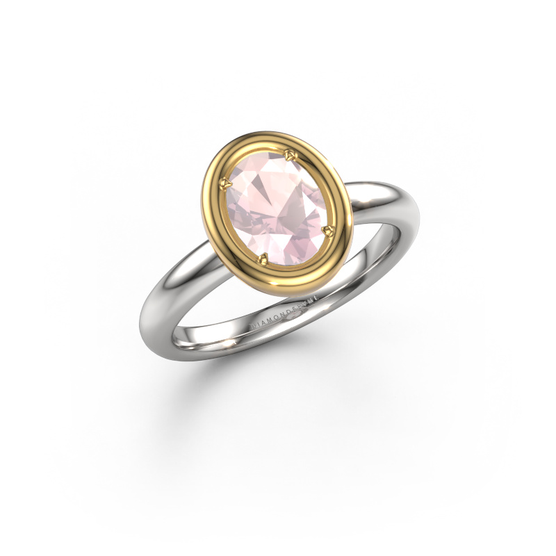 Bild von Verlobungsring Noa OVL 585 Weißgold Morganit Champagner 8x6 mm