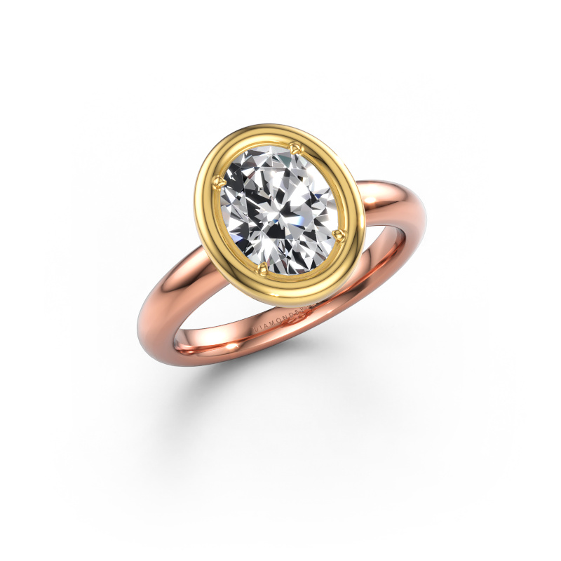 Image of Engagement ring Noa OVL 585 rose gold Diamond 1.80 crt