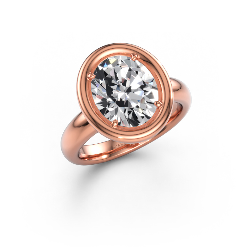 Immagine di Anello di fidanzamento Noa OVL 585 oro rosa Diamante lab grown 3.85 crt