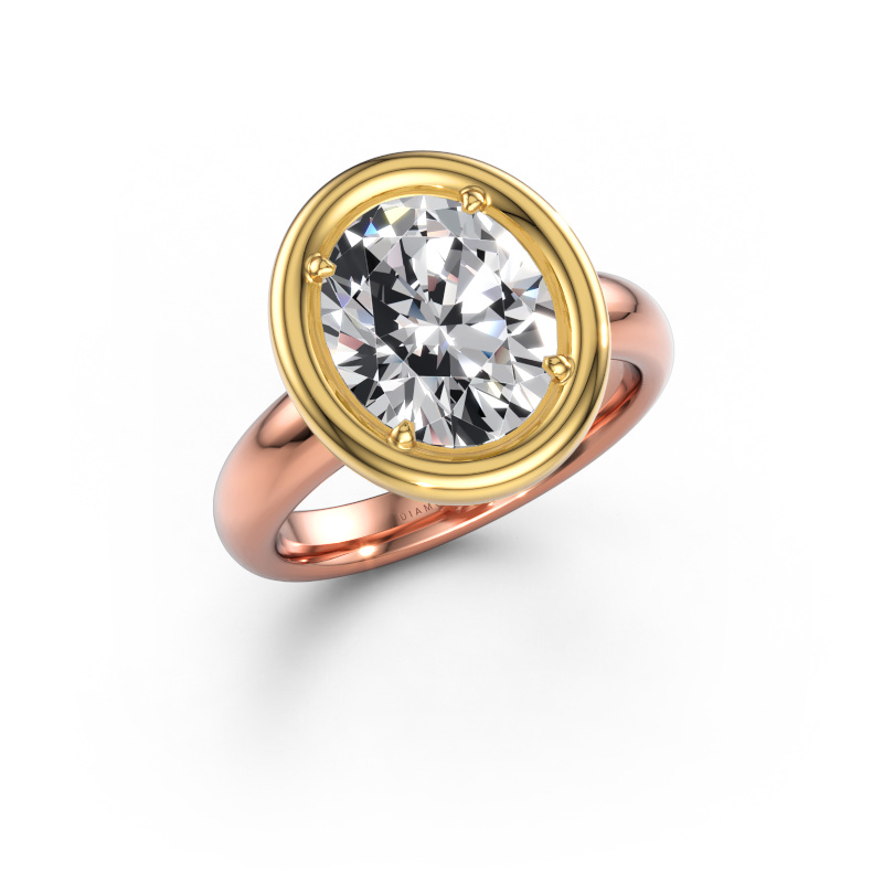 Image of Engagement ring Noa OVL 585 rose gold Lab-grown diamond 3.85 crt