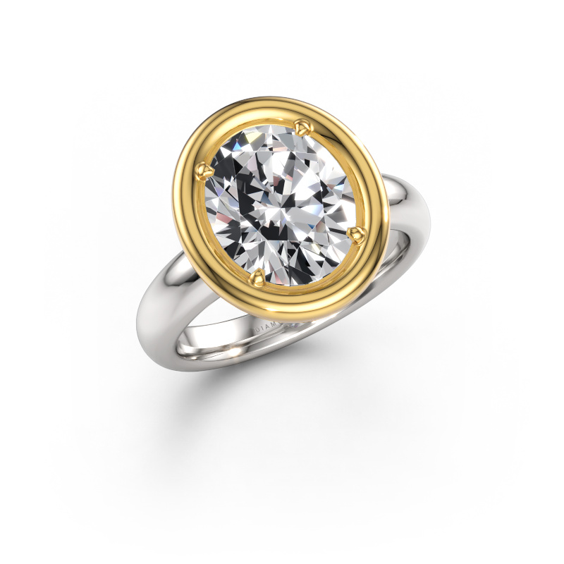 Image of Engagement ring Noa OVL 585 white gold Lab-grown diamond 3.85 crt