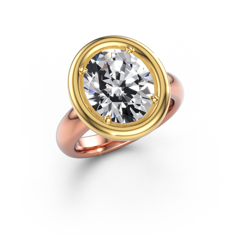 Image of Engagement ring Noa OVL 585 rose gold Lab-grown diamond 5.05 crt