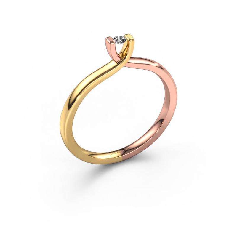 Bild von Ring Noor 585 Roségold Diamant 0.03 crt