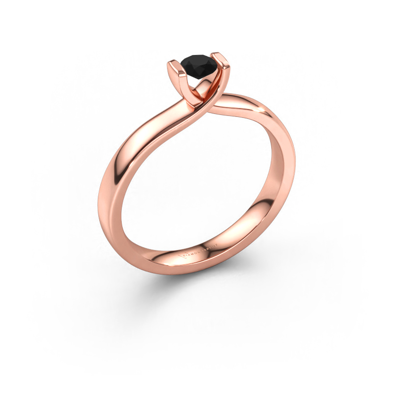 Bild av Ring Noor 585 roséguld Svart diamant 0.24 crt