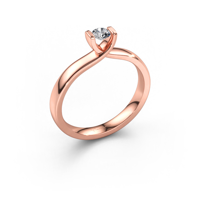 Immagine di Anello Noor 585 oro rosa Diamante a tua scelta 3.7 mm