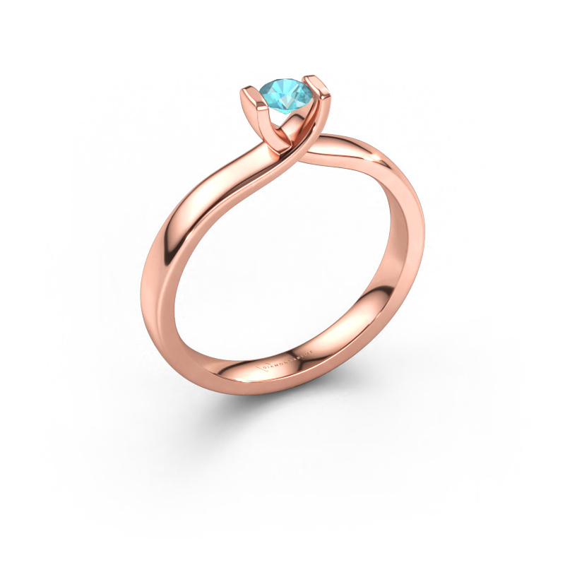 Bild av Ring Noor 585 roséguld Blå topas 3.7 mm