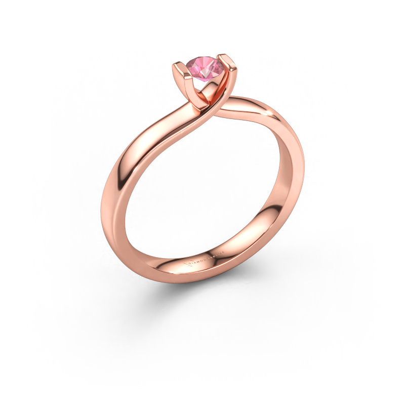 Bild av Ring Noor 585 roséguld Rosa turmalin 3.7 mm
