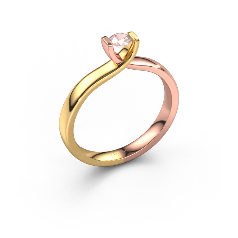 Image of Ring Noor 585 rose gold Morganite champagne 3.7 mm