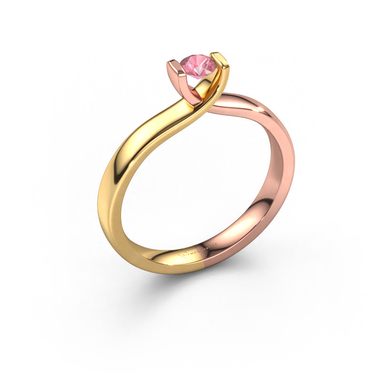 Image of Ring Noor 585 rose gold Tourmaline pink 3.7 mm