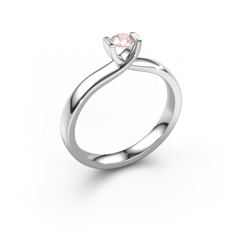 Image of Ring Noor 950 platinum Morganite champagne 3.7 mm