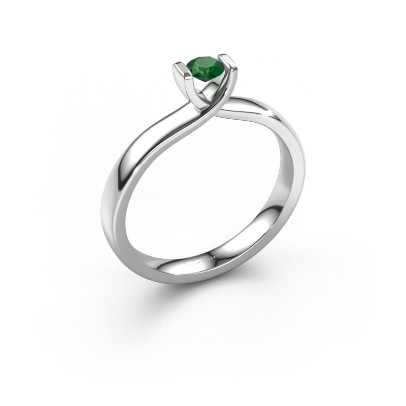 Image of Ring Noor 950 platinum Emerald 3.7 mm