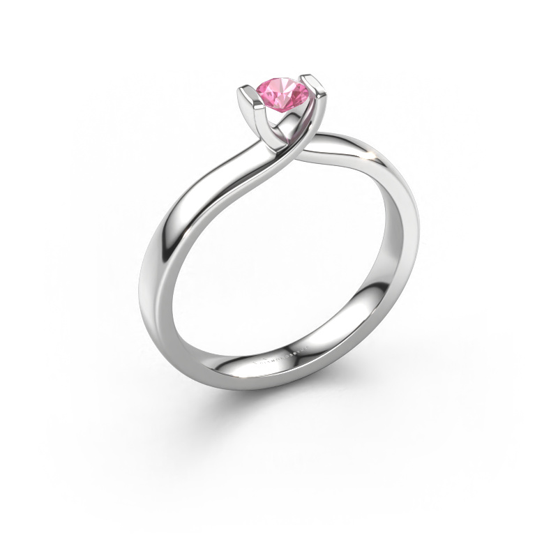 Image de Bague Noor 950 platine Saphir rose 3.7 mm