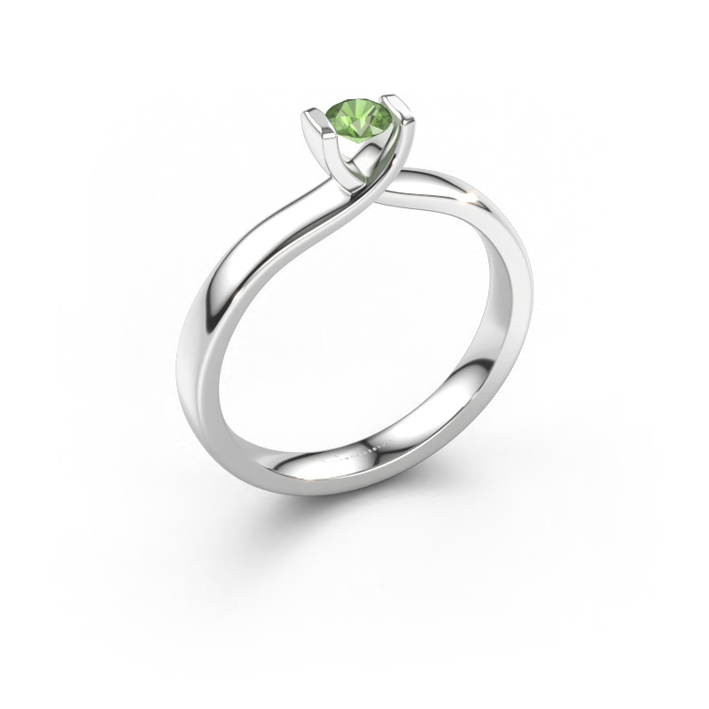 Immagine di Anello Noor 950 platino Tormalina verde 3.7 mm