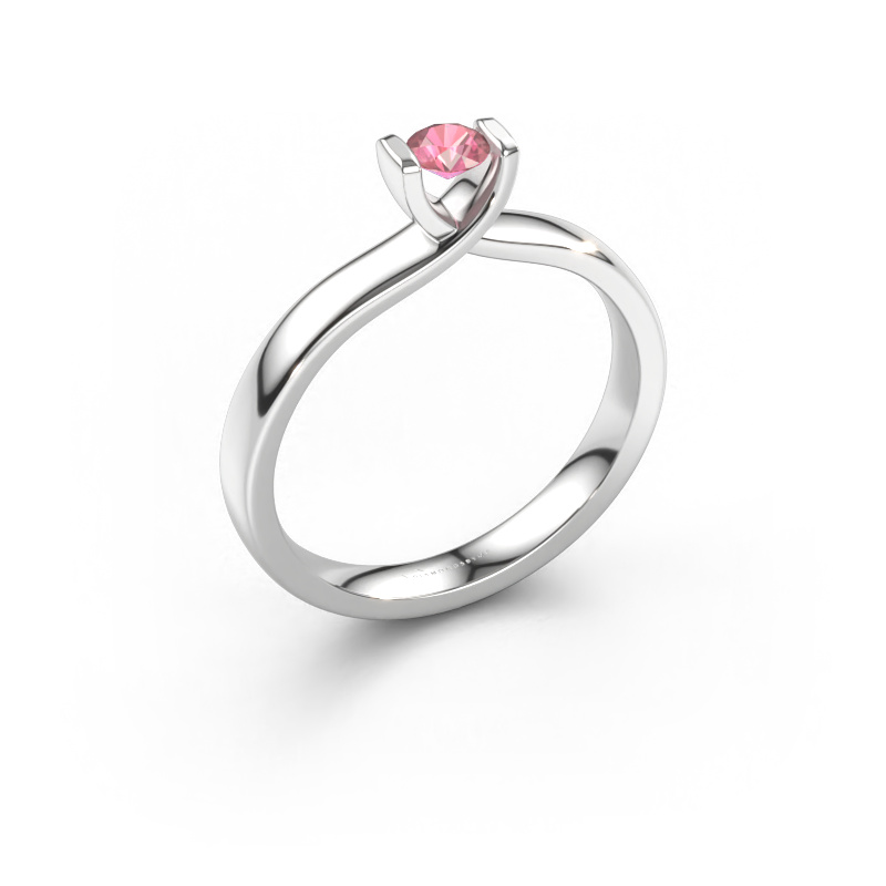 Bild av Ring Noor 585 vitt guld Rosa turmalin 3.7 mm
