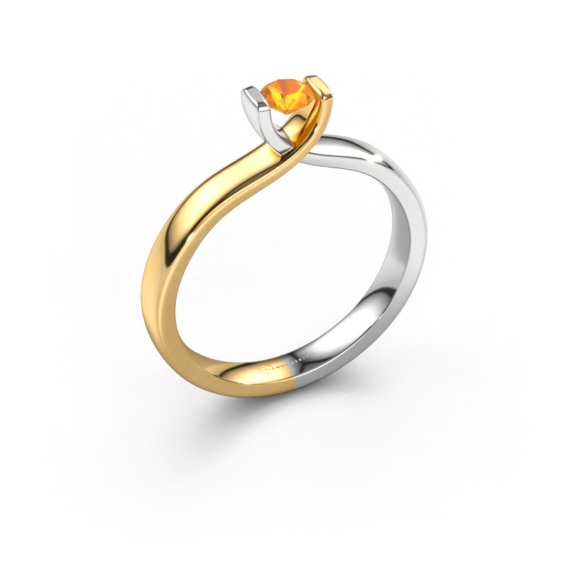 Bild von Ring Noor 585 Weißgold Citrin 3.7 mm
