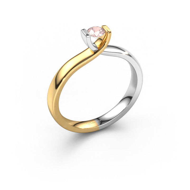 Image of Ring Noor 585 white gold Morganite champagne 3.7 mm