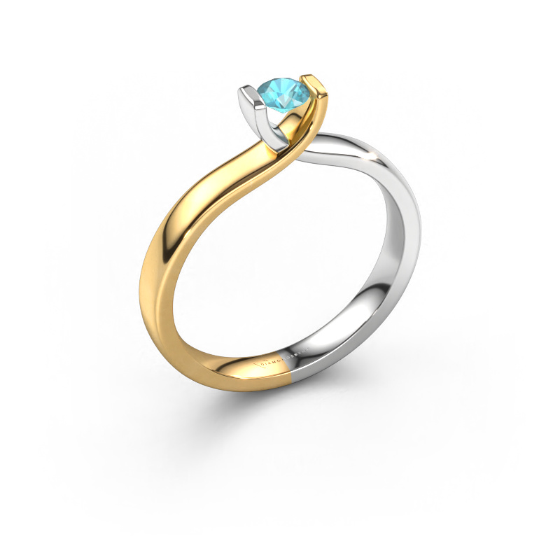 Image de Bague Noor 585 or blanc Topaze bleue 3.7 mm