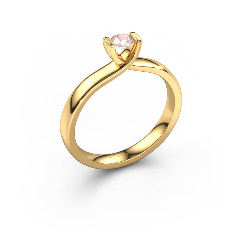 Image of Ring Noor 585 gold Morganite champagne 3.7 mm