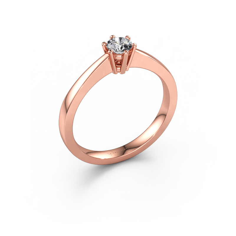 Bild av Förlovningsring Noortje 585 roséguld Kubisk zirkonia 4 mm