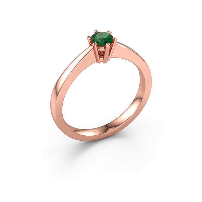 Bild av Förlovningsring Noortje 585 roséguld Smaragd 4 mm