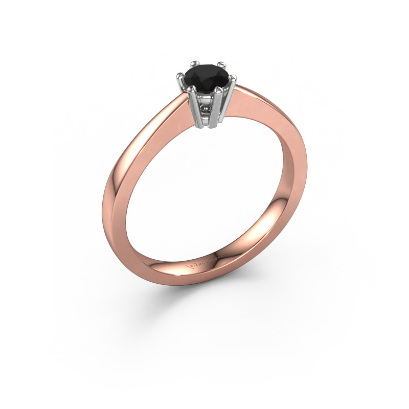 Bild von Verlobungsring Noortje 585 Roségold Schwarz Diamant 0.30 crt