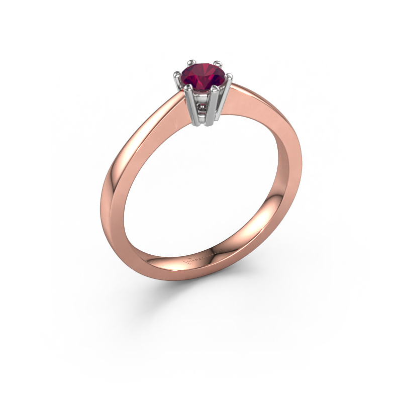 Image of Engagement ring Noortje 585 rose gold Rhodolite 4 mm