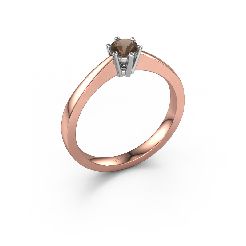 Bild von Verlobungsring Noortje 585 Roségold Rauchquarz 4 mm